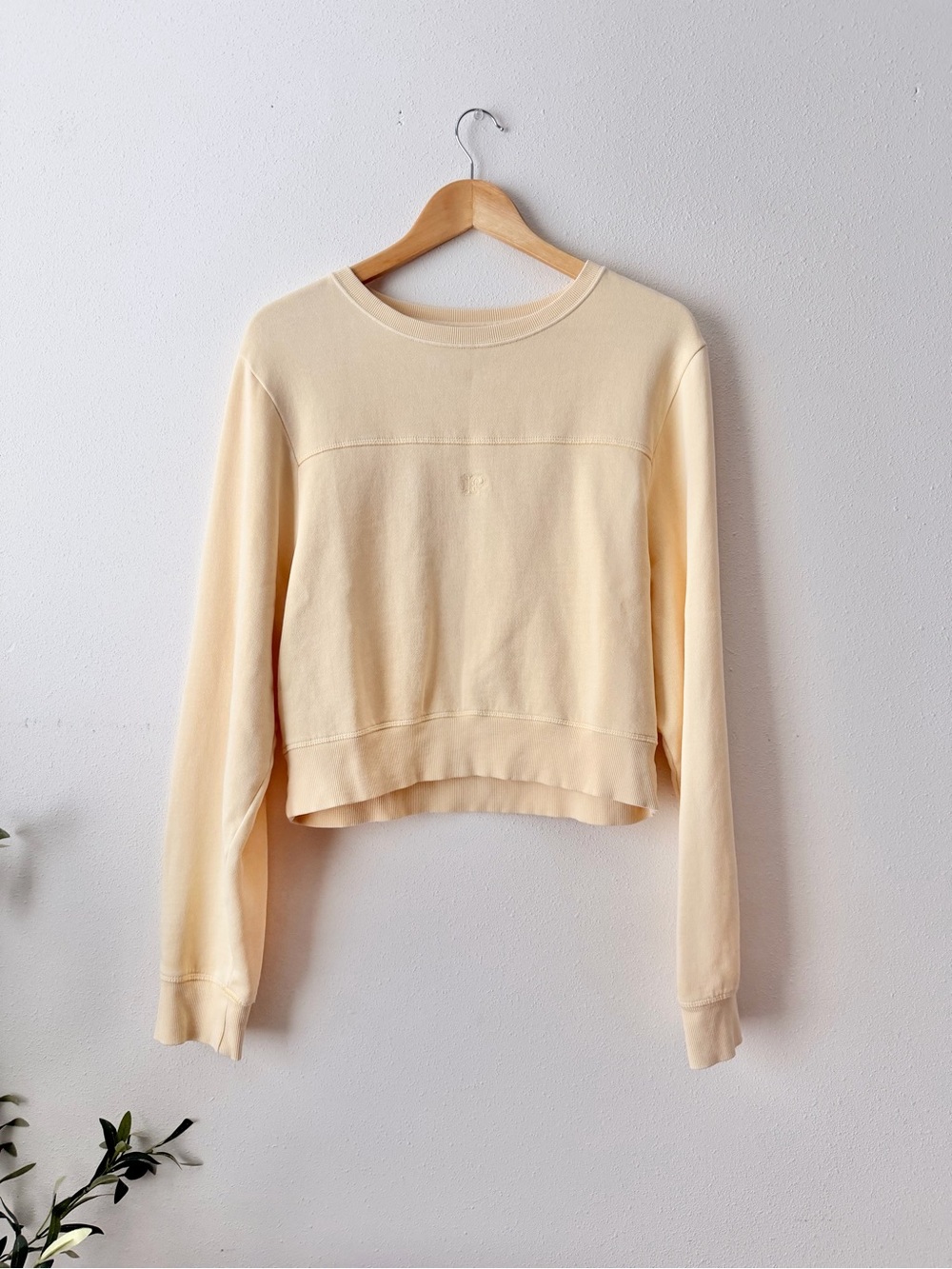 Victorias Secret PINK Yellow Cropped Crewneck Sweatshirt